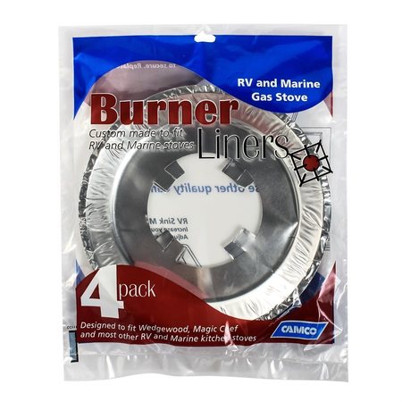 CAMCO STOVE BURNER LINERS, PK 4 43800